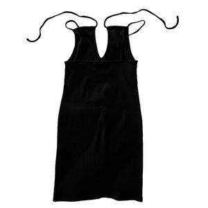 Zara ribbed black mini dress large